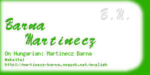 barna martinecz business card